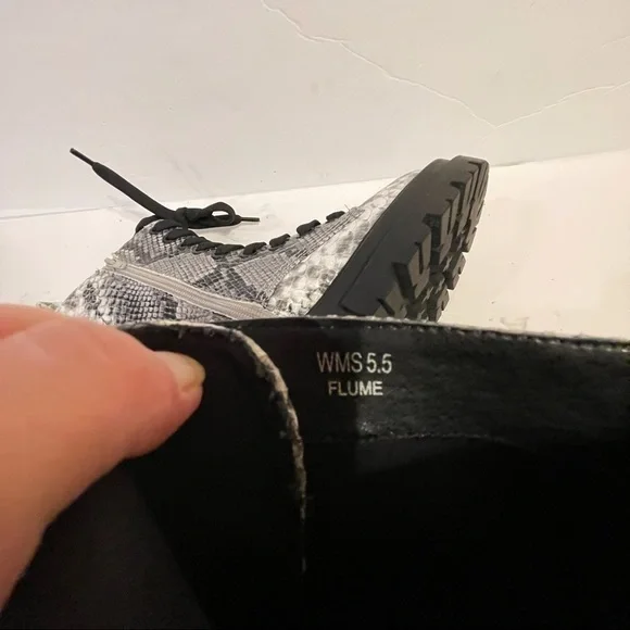 DOLCE VITA Flume Snakeskin Combat Boots - Picture 6 of 9